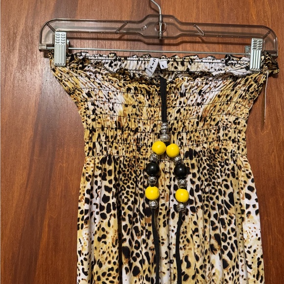 Leopard Print Maxi Strapless Halter Dress - Size Large , NWT - Picture 2 of 5